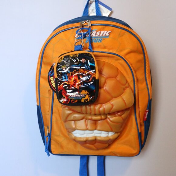 Marvel's Fantastic Four "The Thing" Backpack, with Small Pouch, Blue - Picture 4 of 12